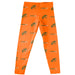 Florida A&M Rattlers Vive La Fete Girls Game Day All Over Two Logos Elastic Waist Classic Play Orange Leggings Tights
