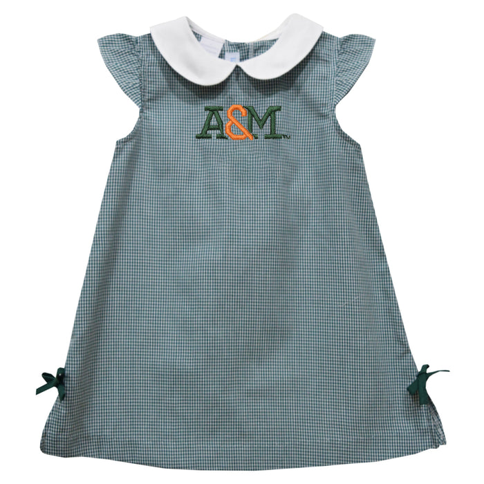 Florida A&M University Rattlers Embroidered Hunter Green Gingham A Line Dress 2 - High Quality Apparels - Vive La Fete Florida A&M University Rattlers Embroidered Hunter Green Gingham A Line Dress 2 - High Quality Apparels - Vive La Fete