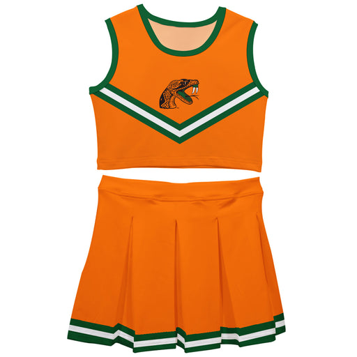 Florida A&M University Rattlers Vive La Fete Game Day Orange Sleeveless Cheerleader Set - Vive La Fête - Online Apparel Store