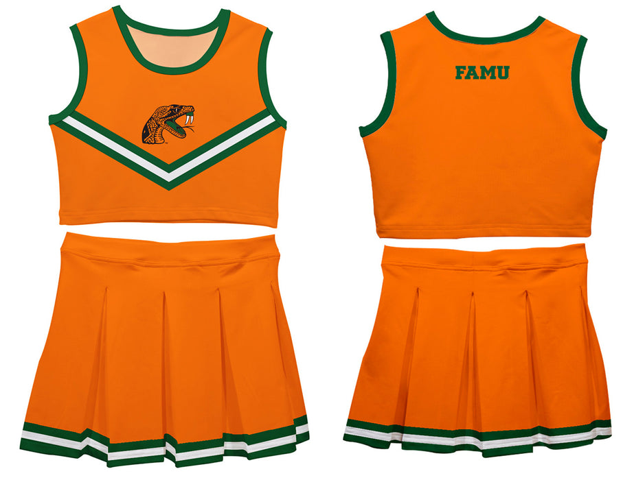 Florida A&M University Rattlers Vive La Fete Game Day Orange Sleeveless Cheerleader Set - Vive La Fête - Online Apparel Store