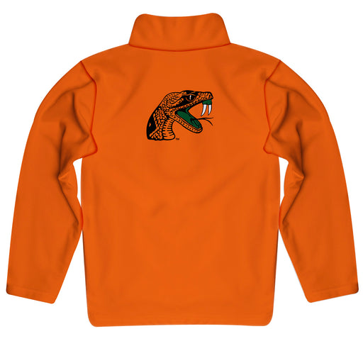 Florida A&M University Rattlers Vive La Fete Game Day Solid Orange Quarter Zip Pullover Sleeves - Vive La Fête - Online Apparel Store