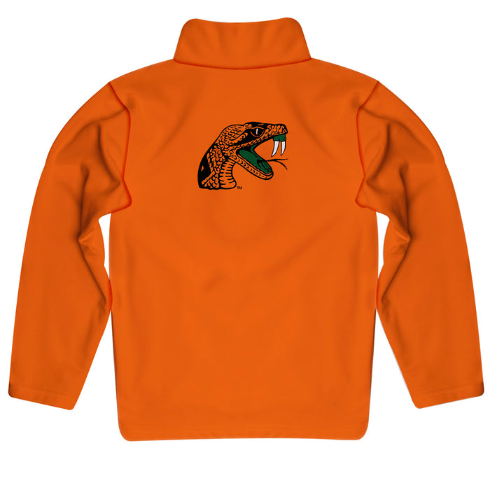 Florida A&M University Rattlers Vive La Fete Game Day Solid Orange Quarter Zip Pullover Sleeves - Vive La Fête - Online Apparel Store