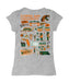 Florida A&M University Rattlers Hand Sketched Vive La Fete Impressions Artwork Grey Girls Cotton Short Sleeve Tee - Vive La Fête - Online Apparel Store
