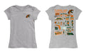 Florida A&M University Rattlers Hand Sketched Vive La Fete Impressions Artwork Grey Girls Cotton Short Sleeve Tee - Vive La Fête - Online Apparel Store
