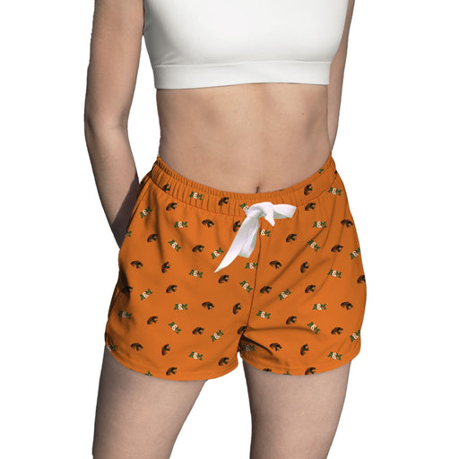 Florida A&M Rattlers Vive La Fete Game Day All Over Logo Women Orange Lounge Shorts