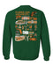 Florida A&M University Rattlers Hand Sketched Artwork Green Crewneck Sweatshirt for Women - Vive La Fête - Online Apparel Store