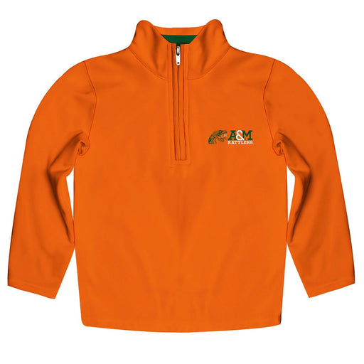 Florida A&M Rattlers Vive La Fete Logo and Mascot Name Womens Orange Quarter Zip Pullover