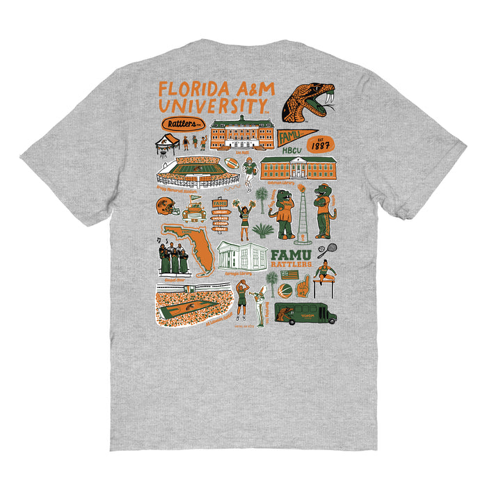 Florida A&M Rattlers Vive La Fete Impressions Artwork Womens Cotton Tshirt - Vive La Fête - Online Apparel Store