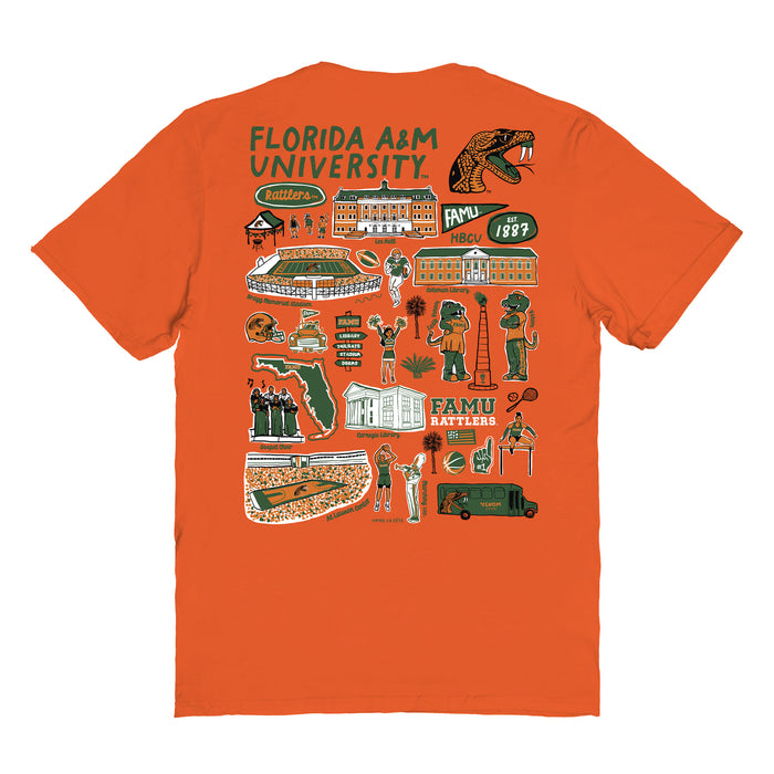 Florida A&M Rattlers Vive La Fete Impressions Artwork Womens Cotton Tshirt - Vive La Fête - Online Apparel Store