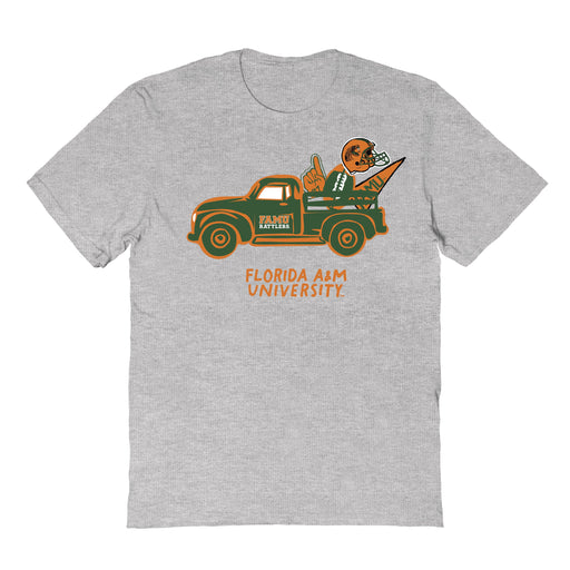 Florida A&M Rattlers Hand Sketched Vive La Fete Impressions Truck Grey T-shirt for Women