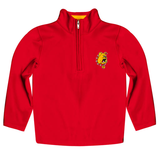 Ferris State University Bulldogs Vive La Fete Game Day Solid Crimson Quarter Zip Pullover Sleeves