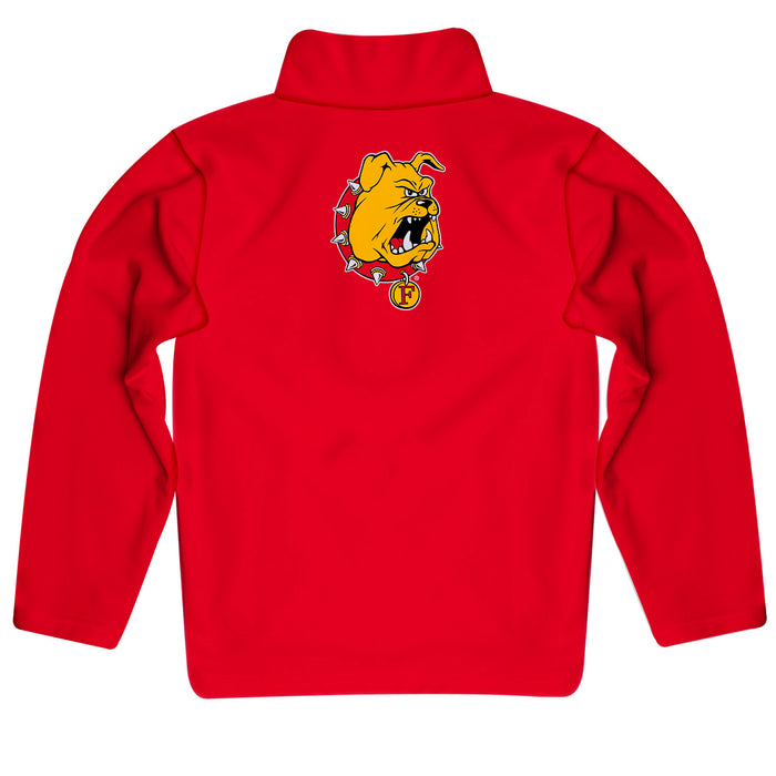 Ferris State University Bulldogs Vive La Fete Game Day Solid Crimson Quarter Zip Pullover Sleeves - Vive La Fête - Online Apparel Store