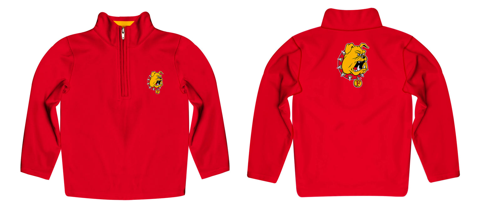 Ferris State University Bulldogs Vive La Fete Game Day Solid Crimson Quarter Zip Pullover Sleeves - Vive La Fête - Online Apparel Store