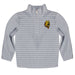 Ferris State University Bulldogs Embroidered Womens Gray Stripes Quarter Zip Pullover