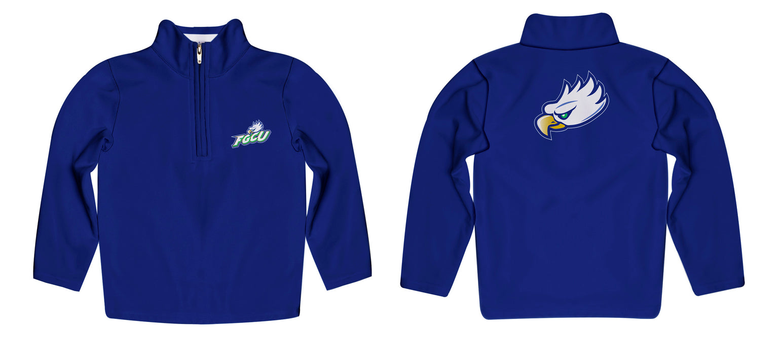 Florida Gulf Coast Eagles Vive La Fete Game Day Solid Blue Quarter Zip Pullover Sleeves - Vive La Fête - Online Apparel Store