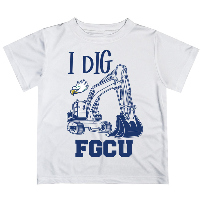 Florida Gulf Coast Eagles Vive La Fete Excavator Boys Game Day White Short Sleeve Tee