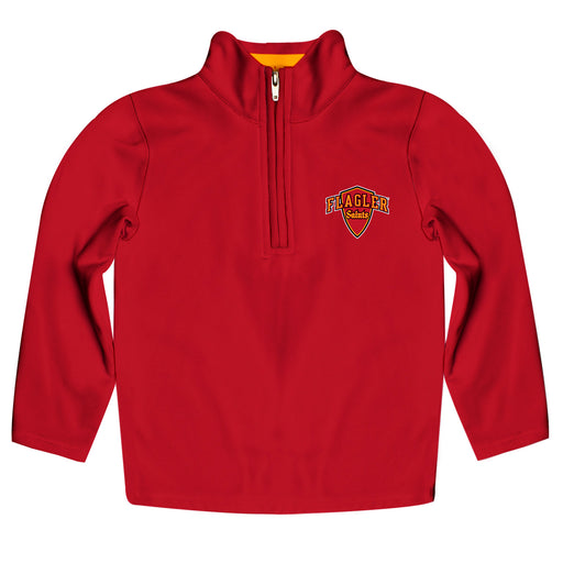 Flagler College St. Augustine Vive La Fete Game Day Solid Red Quarter Zip Pullover Sleeves