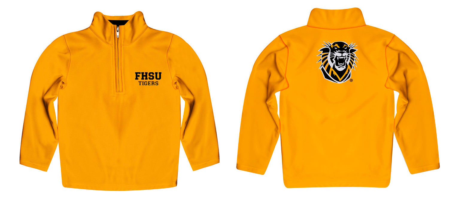 Fort Hays State University Tigers FHSU Vive La Fete Game Day Solid Gold Quarter Zip Pullover Sleeves - Vive La Fête - Online Apparel Store