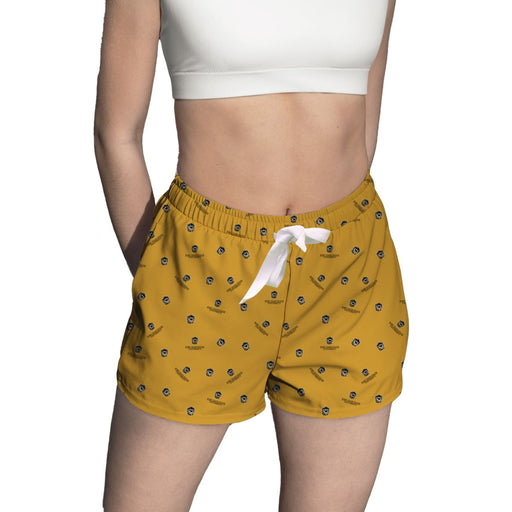 Fort Hays State University Tigers FHSU Vive La Fete Game Day All Over Logo Women Gold Lounge Shorts