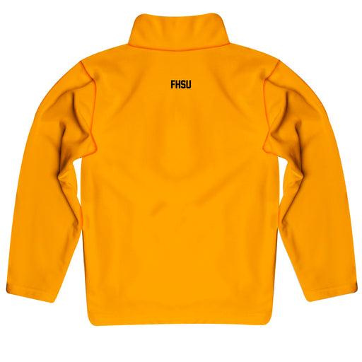Fort Hays State Tigers Vive La Fete Logo and Mascot Name Womens Gold Quarter Zip Pullover - Vive La Fête - Online Apparel Store