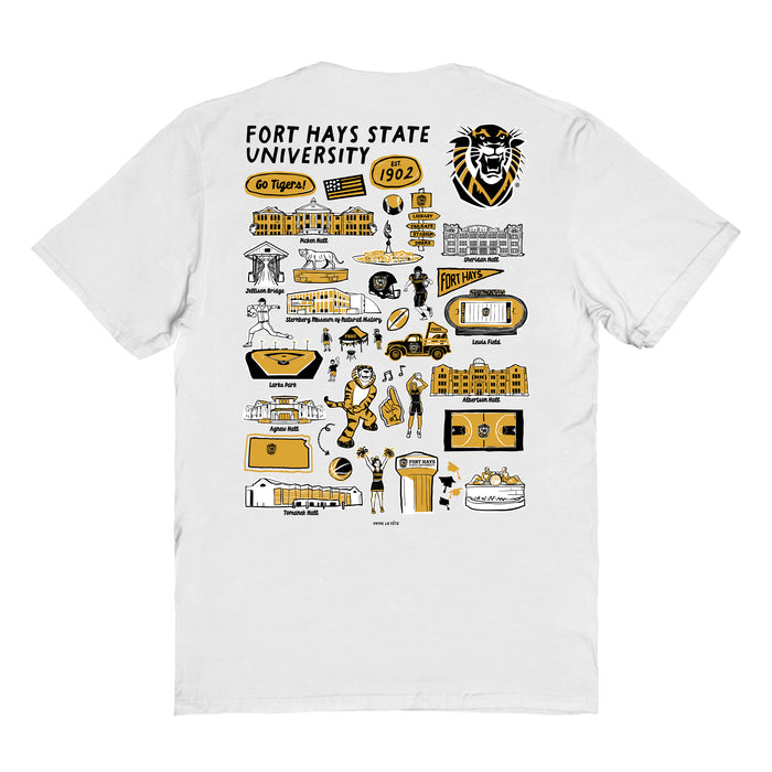 FHSU Tigers Vive La Fete Impressions Artwork Black Womens Cotton Tshirt - Vive La Fête - Online Apparel Store