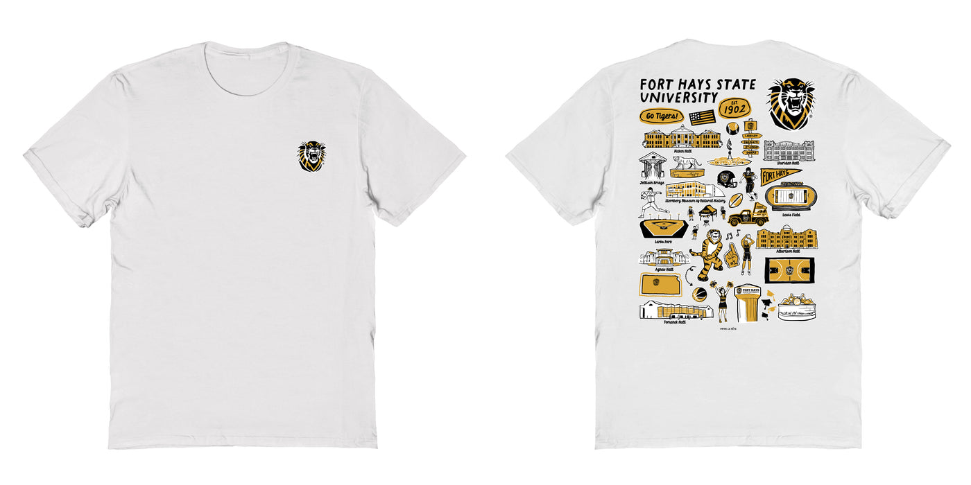 FHSU Tigers Vive La Fete Impressions Artwork Black Womens Cotton Tshirt - Vive La Fête - Online Apparel Store