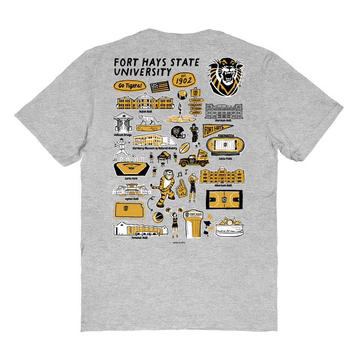 FHSU Tigers Vive La Fete Impressions Artwork Black Womens Cotton Tshirt - Vive La Fête - Online Apparel Store