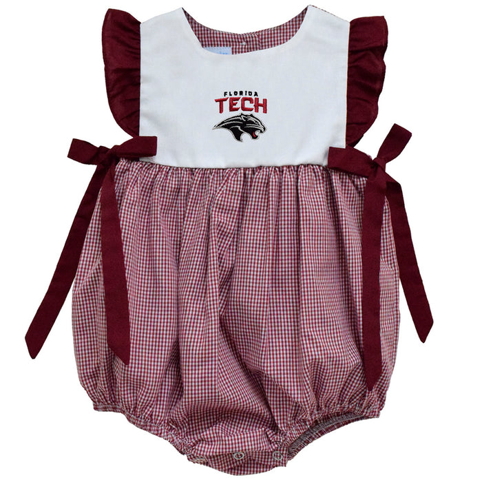 Florida Tech Panthers Embroidered Maroon Gingham Girls Bubble