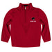 Florida Tech Panthers Vive La Fete Game Day Solid Red Quarter Zip Pullover Sleeves