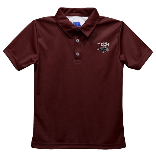 Florida Tech Panthers Embroidered Maroon Short Sleeve Polo Box Shirt