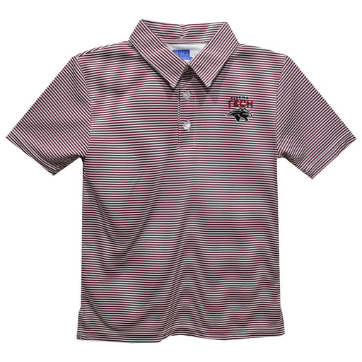 Florida Tech Panthers Embroidered Maroon Stripes Short Sleeve Polo Box Shirt