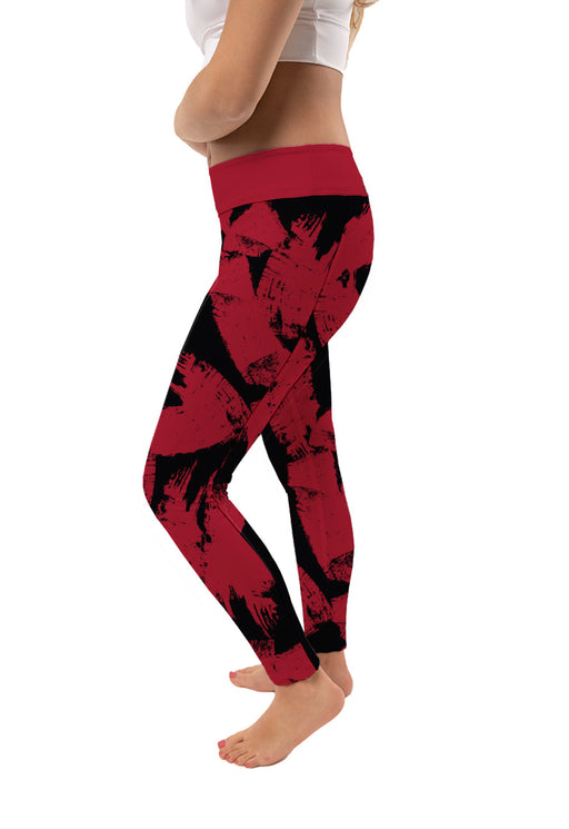 Florida Tech Panthers Vive La Fete Paint Brush Logo on Waist Women Red Yoga Leggings - Vive La Fête - Online Apparel Store