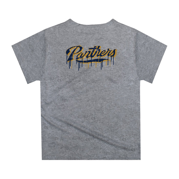 Florida International Panthers Original Dripping Football Helmet Heather Gray T-Shirt by Vive La Fete - Vive La Fête - Online Apparel Store