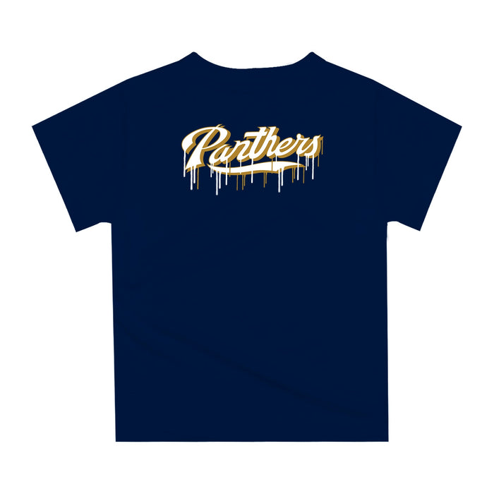 Florida International Panthers Original Dripping Football Helmet Navy T-Shirt by Vive La Fete - Vive La Fête - Online Apparel Store