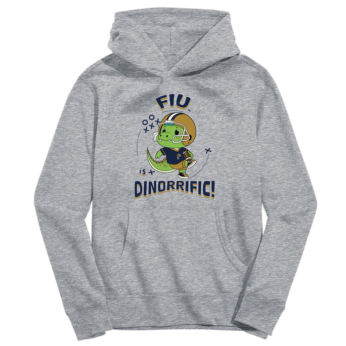 FIU Panthers Dinorrific Heather Grey Cotton Youth Hoodie