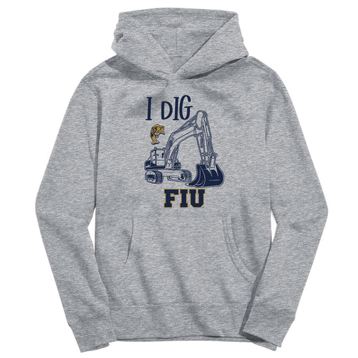 FIU Panthers Excavator Heather Grey Cotton Youth Hoodie