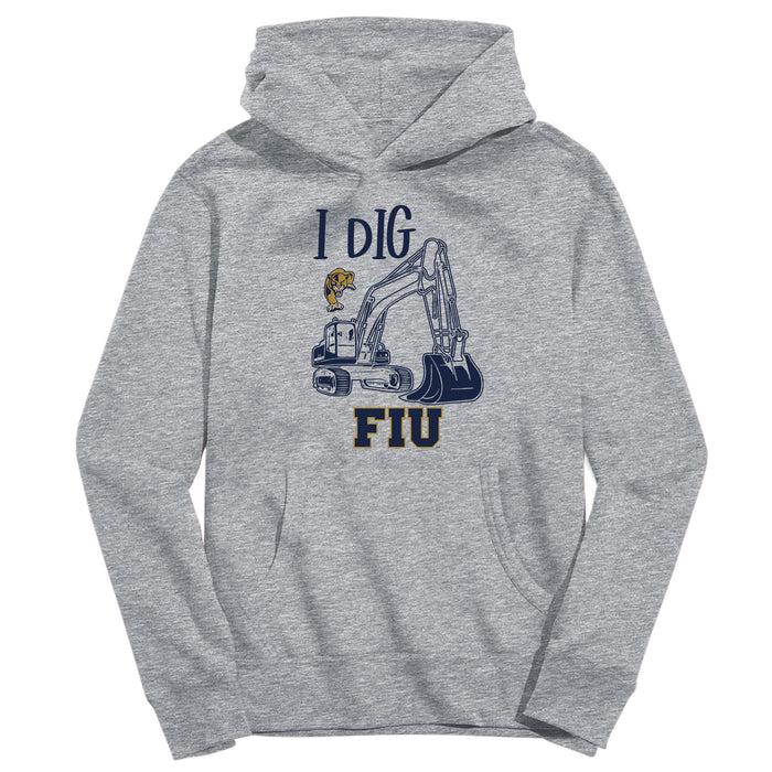FIU Panthers Excavator Heather Grey Cotton Youth Hoodie