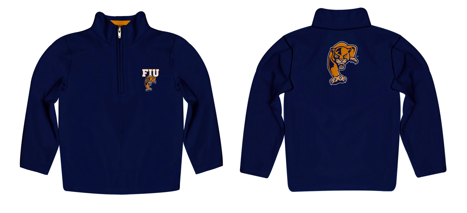 FIU Panthers Vive La Fete Game Day Solid Blue Quarter Zip Pullover Sleeves - Vive La Fête - Online Apparel Store
