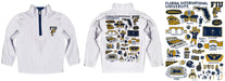 FIU Panthers  Hand Sketched Vive La Fete Impressions Artwork White Boys Quarter Zip Pullover V1 - Vive La Fête - Online Apparel Store