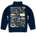 FIU Panthers  Hand Sketched Vive La Fete Impressions Artwork  Blue Boys Quarter Zip Pullover V1 - Vive La Fête - Online Apparel Store
