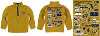 FIU Panthers  Hand Sketched Vive La Fete Impressions Artwork Gold Boys Quarter Zip Pullover V1 - Vive La Fête - Online Apparel Store