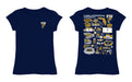 FIU Panthers Hand Sketched Vive La Fete Impressions Artwork Navy Girls Cotton Short Sleeve Tee - Vive La Fête - Online Apparel Store