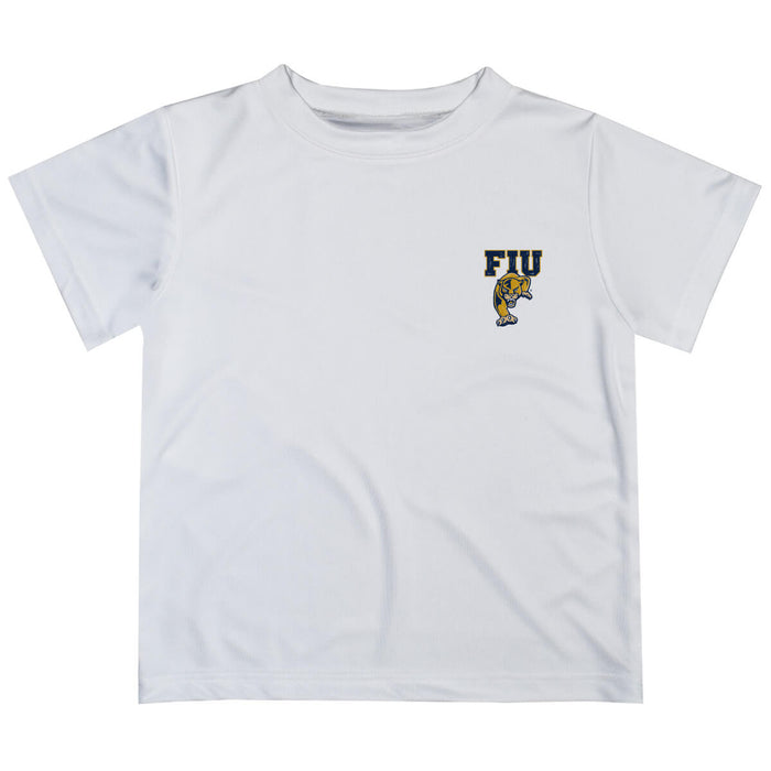 FIU Panthers Hand Sketched Vive La Fete Impressions Artwork Boys White Short Sleeve Tee Shirt