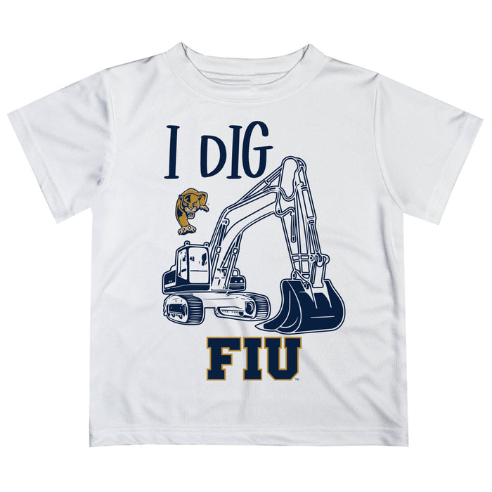 FIU Panthers Vive La Fete Excavator Boys Game Day White Short Sleeve Tee