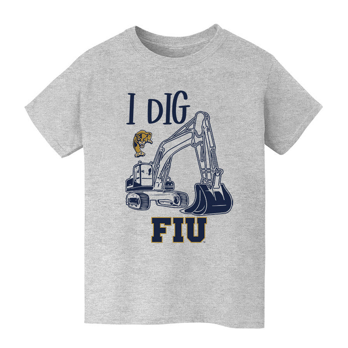 FIU Panthers Vive La Fete Excavator Heather Grey Cotton Short Sleeve Tee