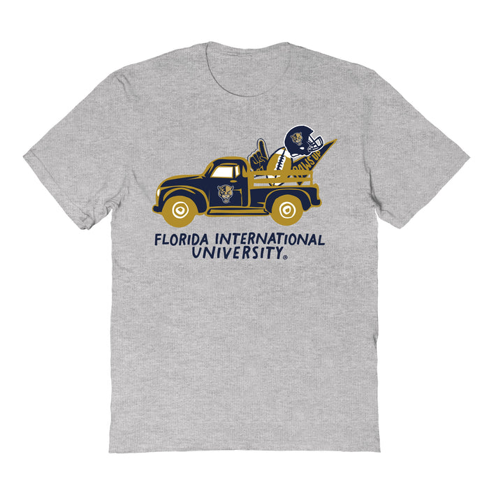 FIU Panthers Hand Sketched Vive La Fete Impressions Truck Kids Grey Cotton T-shirt