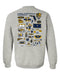 FIU Panthers Hand Sketched Artwork Navy Crewneck Sweatshirt for Women - Vive La Fête - Online Apparel Store