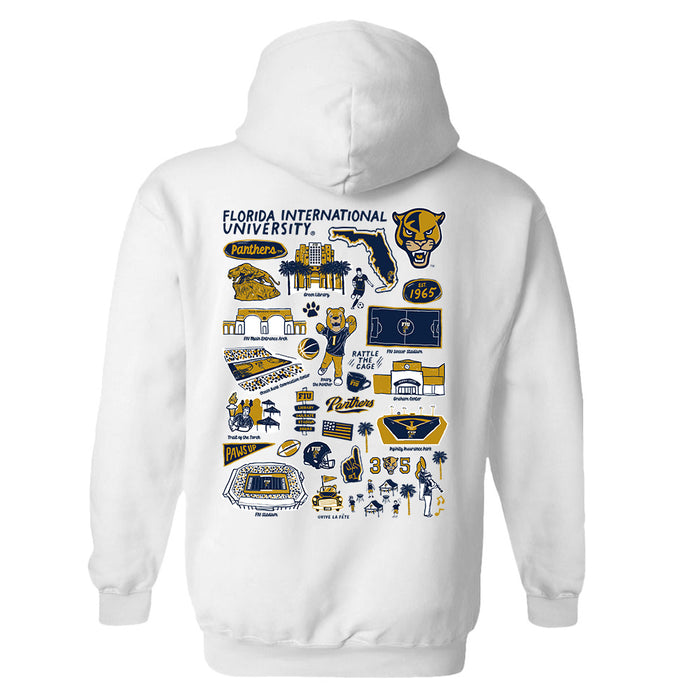 FIU Panthers Hand Sketched Artwork Cotton Fleece Women Hoodie - Vive La Fête - Online Apparel Store