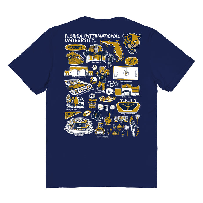 FIU Panthers Vive La Fete Impressions Artwork Womens Cotton Tshirt - Vive La Fête - Online Apparel Store