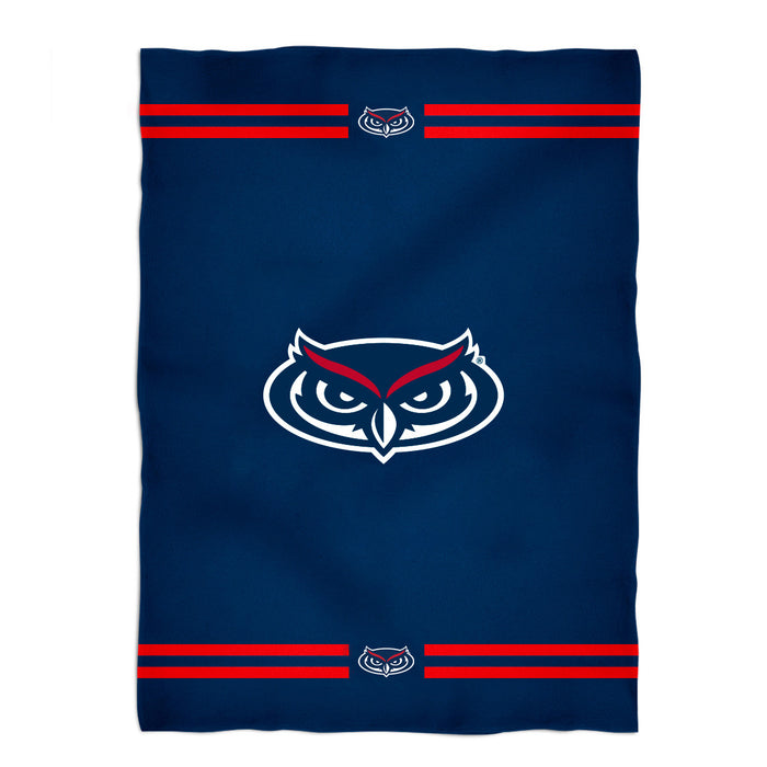 Florida Atlantic Owls Vive La Fete Game Day Soft Premium Fleece Navy Throw Blanket 40" x 58" Logo and Stripes - Vive La Fête - Online Apparel Store